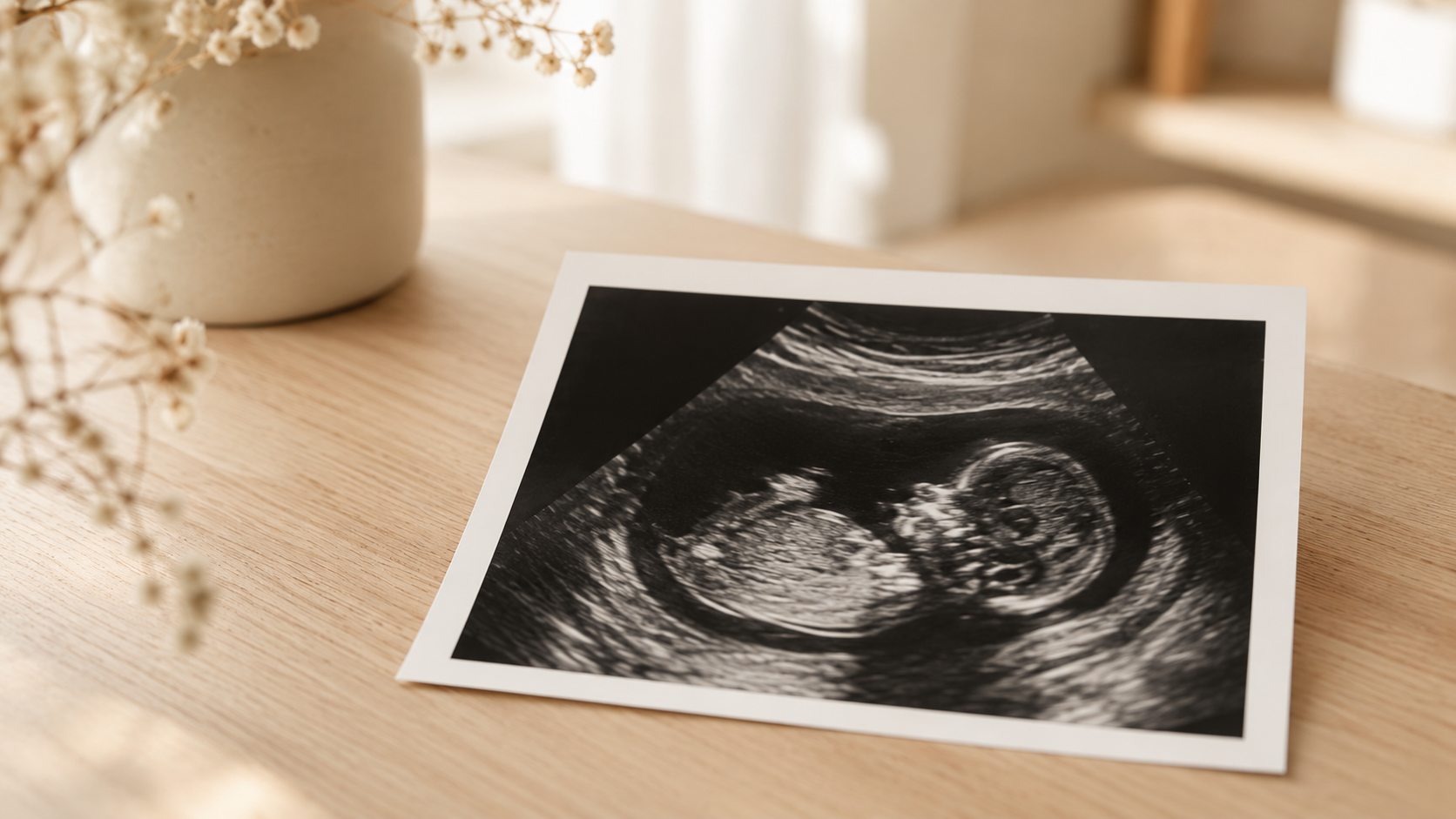 Échographie du premier trimestre illustrant les développements in utero du fœtus.